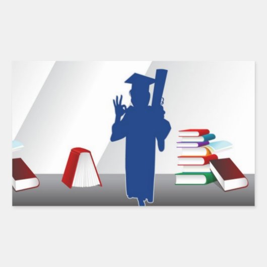 Afstuderen Rechthoekige Sticker (Voorkant)