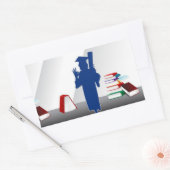 Afstuderen Rechthoekige Sticker (Envelop)