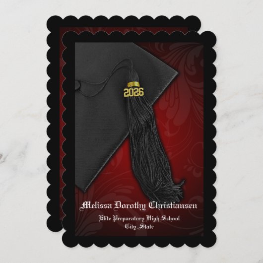 afstuderen Red Tassel Charm College 2018 Kaart (Voorkant / Achterkant)