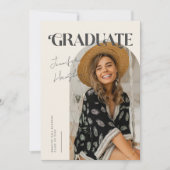 Afstuderen Retro Cream Arch Afstuderen Aankondigin Aankondiging (Voorkant)