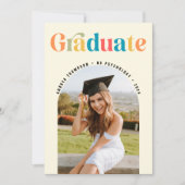 Afstuderen Retro Kleurrijke Arch Foto Afstuderen Aankondiging (Voorkant)