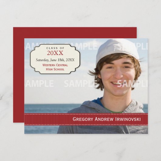 Afstuderen Ribbon Uitnodiging (Voorkant / Achterkant)