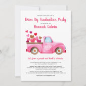 Afstuderen rijden met een paardenroze wagen kaart (Voorkant)