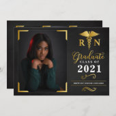 Afstuderen RN Aankondiging Fotokaart Uitnodiging (Voorkant / Achterkant)
