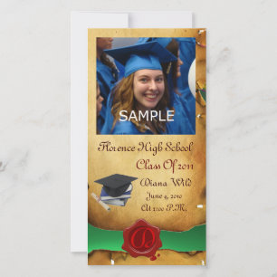 AFSTUDEREN ROOD BRUINE WAX ZEGEL MONOGRAM groen Aankondiging