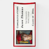 Afstuderen Rood Satijn Elegant Spandoek (Verticaal)