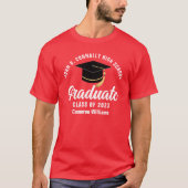 Afstuderen rood wit - Gepersonaliseerd Afstuderen  T-shirt (Voorkant)