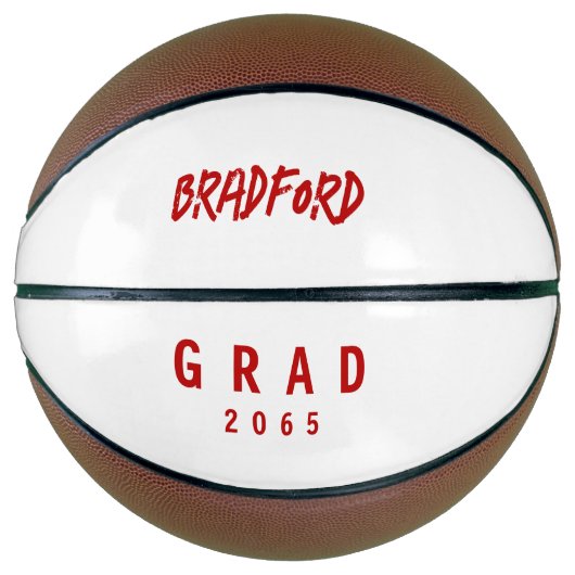 Afstuderen Roodtekst Basketball Basketbal (Voorkant)