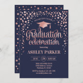 Afstuderen - Roos Gold Navy Kaart (Voorkant / Achterkant)