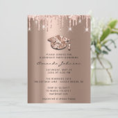 Afstuderen Roos Gold Pet 3D Blush Kaart (Staand voorkant)