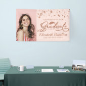 Afstuderen Roos Goud Roze Foto Afstuderen Spandoek (Beurs)