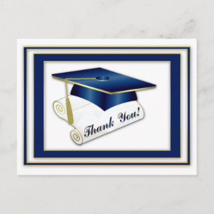 Afstuderen Royal Blue Bedankt Briefkaart