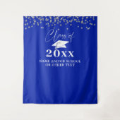 Afstuderen Royal Blue Class Year Photo Backdrop Wandkleed (Voorkant)