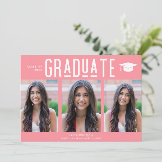 Afstuderen Roze 3 Foto High School Afstuderen (Staand voorkant)