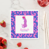 Afstuderen Roze & Blauw Luipaard Custom Class Jaar Servet (Insitu)