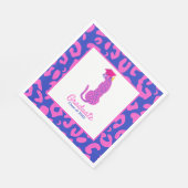 Afstuderen Roze & Blauw Luipaard Custom Class Jaar Servet (Hoek)