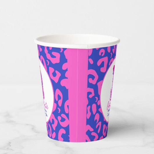 Afstuderen Roze en blauw Luipaard Papieren Bekers (Rechts)