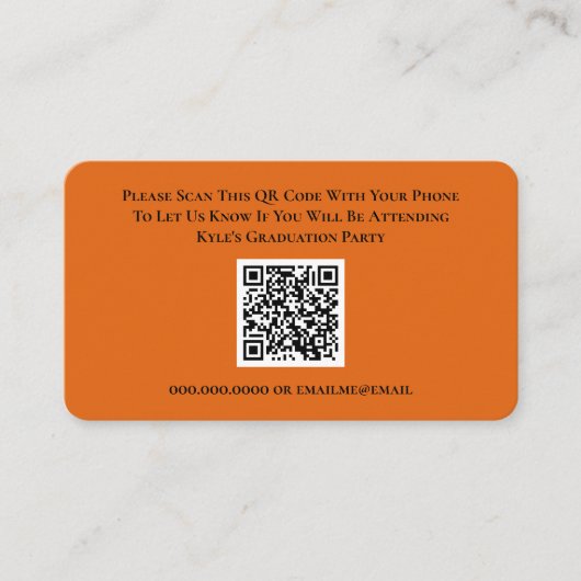 Afstuderen RSVP QR Code Response Kaart (Voorkant)