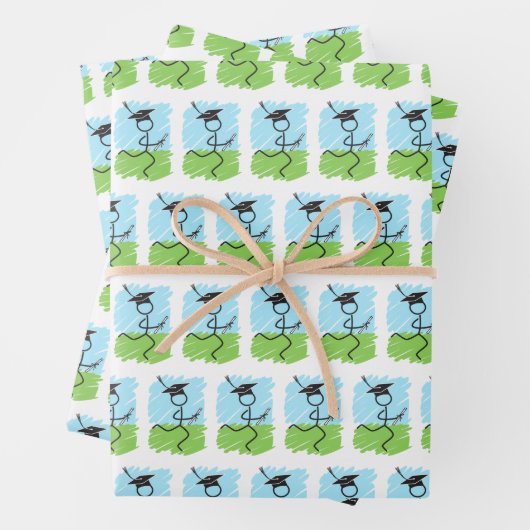 Afstuderen-runner Patroon © Cross Country Track Inpakpapier Vel (In situ)