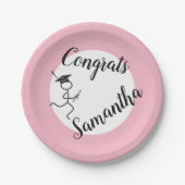 Afstuderen Runner © Runner Afstudeerder Party Pink Papieren Bordje (Voorkant)