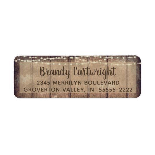 Afstuderen Rustic Wood String Lights Etiket (Voorkant)
