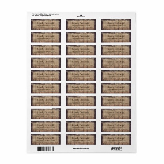 Afstuderen Rustic Wood String Lights Etiket (Full Sheet)