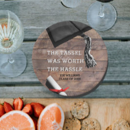 Afstuderen rustieke Barnwood gepersonaliseerd Papieren Bordje