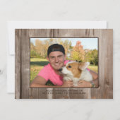 Afstuderen Rustisch Land Hout 5 Foto Kaart (Achterkant)