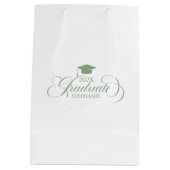 Afstuderen Sage Groene Script Typografie Medium Cadeauzakje (Achterkant)