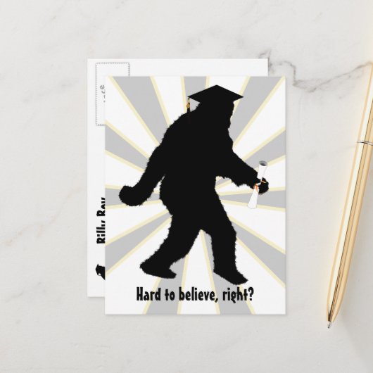 Afstuderen Sasquatch Aankondigingskaart (Voorkant / Achterkant in situ)