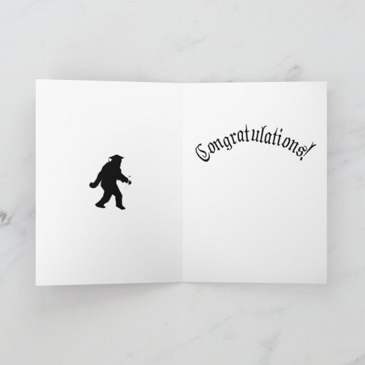 Afstuderen Sasquatch met Afstudeerder Pet Kaart (Binnen)
