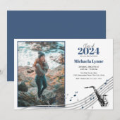 Afstuderen Saxofoon Marching Band met Foto Kaart (Voorkant / Achterkant)