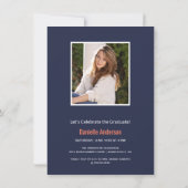 Afstuderen Scattered Photo Collage Modern Script Aankondiging (Achterkant)