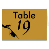 Afstuderen Sch Colours Blue Gold Table Number Kaar (Voorkant Horizontaal)