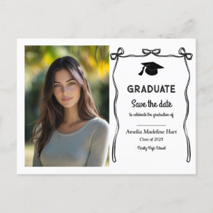 Afstuderen Schattige Bows Girly De datumfoto ops Briefkaart