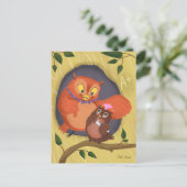 Afstuderen Schattige Uil Roze Pet Blank Briefkaart (Staand voorkant)