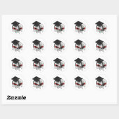 Afstuderen schedel ronde sticker (Vel)