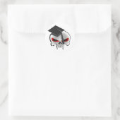 Afstuderen schedel ronde sticker (Tas)