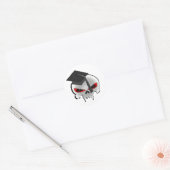 Afstuderen schedel ronde sticker (Envelop)