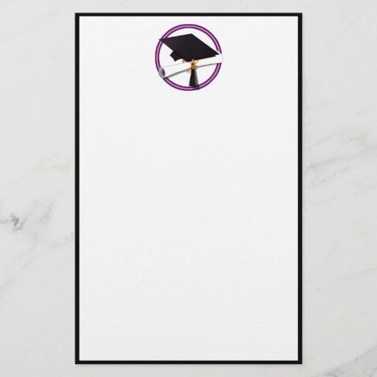 Afstuderen School Colors Paars en Gold Briefpapier (Voorkant)