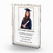Afstuderen School Gold White Modern personaliseren Fotoblokken (Rechts)