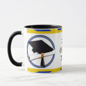 Afstuderen School Kleuren Blauw en Goud (ZOOM!) Mok (Links)