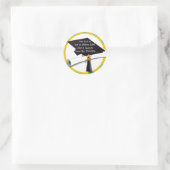 Afstuderen School Kleuren Blauw en Goud (ZOOM!) Ronde Sticker (Tas)