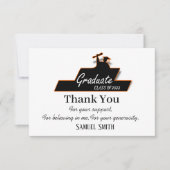 Afstuderen Script Black en White Class van Bedankkaart (Voorkant)