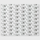 Afstuderen Script CONGRATS AFSTUDEERDER Black Whit Cadeaupapier (Vlak)