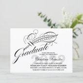 Afstuderen Script Feather Quill Kaart (Staand voorkant)