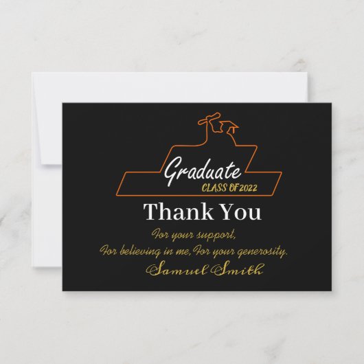 Afstuderen Script Gold- en zwarte-klasse van Bedankkaart (Voorkant)