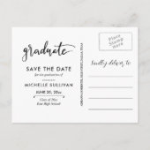 Afstuderen script Handgeschreven Schattige Bow Hea Aankondigingskaart (Achterkant)