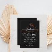 Afstuderen Script Handschrift Zwart Scroll Custom Bedankkaart