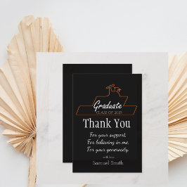 Afstuderen Script Handschrift Zwart Scroll Custom Bedankkaart